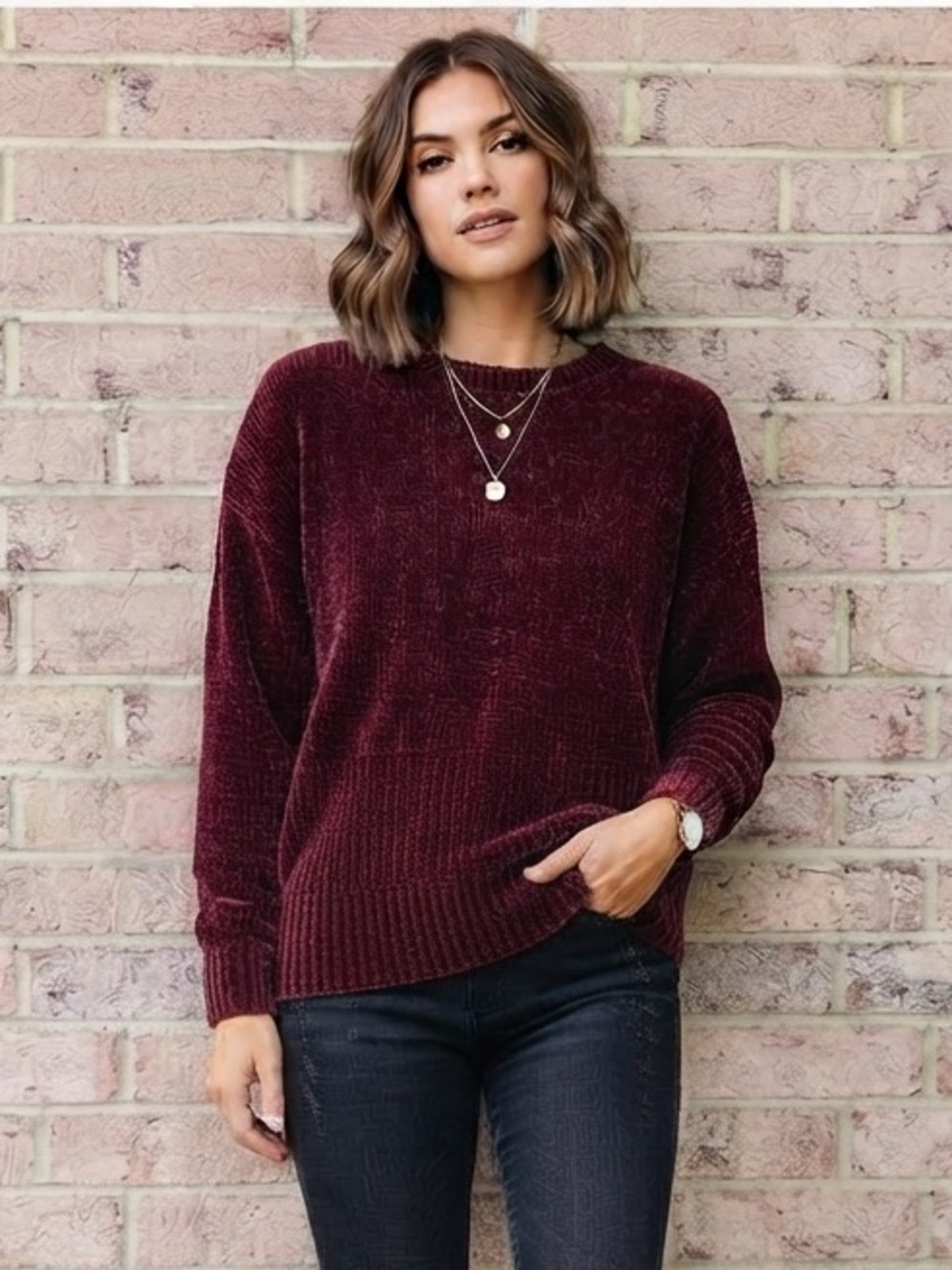 New look Maroon Soft Sweater